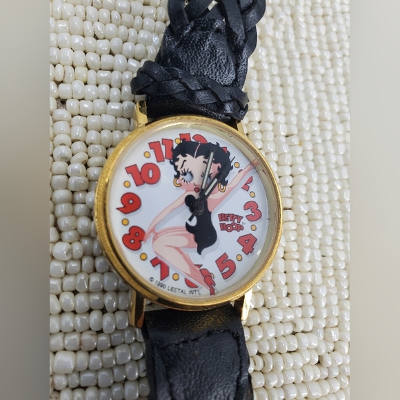 Vintage Betty Boop wristwatch, with a braided black Strap, missing Buckle (**) - Picture 3 of 8